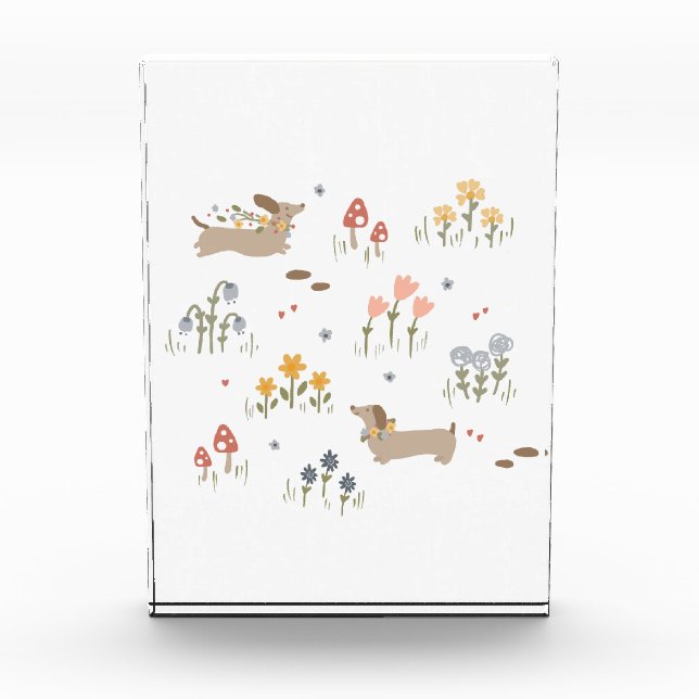 Dachshund Weiner Dog Lovers Wildflower Wall Art  Photo Block (Front)