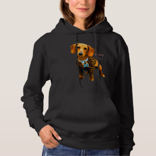 Dachshund  Weiner Dog Mom Dad Love Doxie Puppy Cut Hoodie