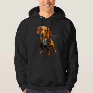 Dachshund  Weiner Dog Mom Dad Love Doxie Puppy Cut Hoodie