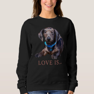 Dachshund Weiner Dog Mom Dad Love Doxie Puppy Cut Sweatshirt