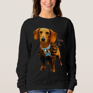 Dachshund Weiner Dog Mom Dad Love Doxie Puppy Cut Sweatshirt