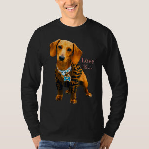 Dachshund Weiner Dog Mom Dad Love Doxie Puppy Cut T-Shirt