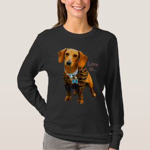 Dachshund  Weiner Dog Mom Dad Love Doxie Puppy Cut T-Shirt