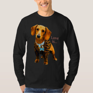 Dachshund Weiner Dog Mom Dad Love Doxie Puppy Cut T-Shirt