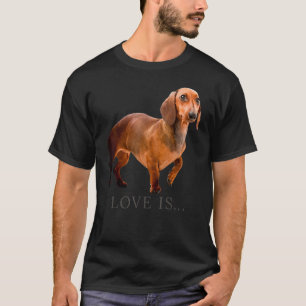 Dachshund Weiner Dog Mom Dad Love Doxie Puppy Cute T-Shirt