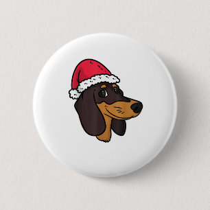 Dachshund Weiner Dog Santa Christmas 2 Inch Round Button