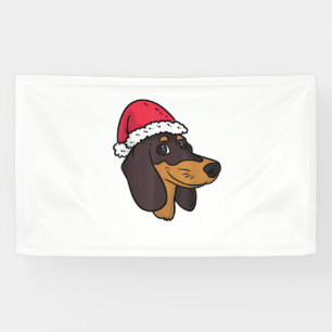 Dachshund Weiner Dog Santa Christmas  Banner