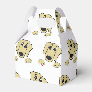 dachshund wheaten cartoon peeking favor box