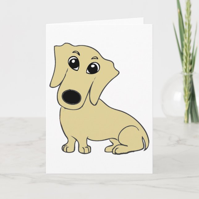 dachshund wheaton cartoon card (Front)