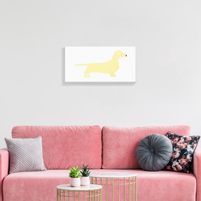dachshund wheaton silhouette canvas print (Insitu(LivingRoom))