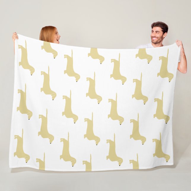 dachshund wheaton silhouette fleece blanket (In Situ)