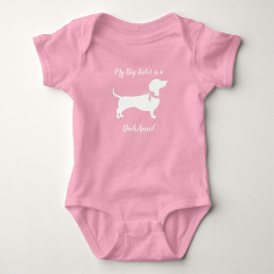 Dachshund Wiener Dog Baby Shower Pink Girl Bodysuit
