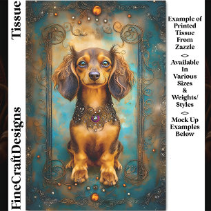 Dachshund Wiener Dog Baroque Frame DY3A Decoupage Tissue Paper