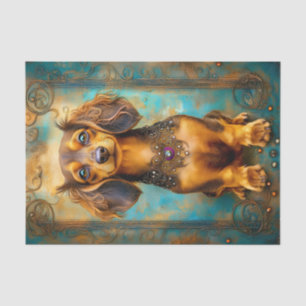 Dachshund Wiener Dog Baroque Frame DY3B Decoupage Tissue Paper