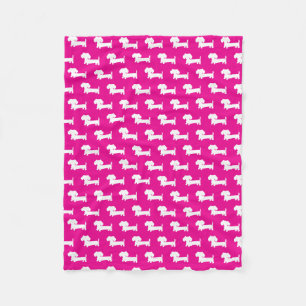 Dachshund Wiener Dog Blanket Hot Pink