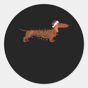 Dachshund Wiener Dog Christmas Light Essential T-S Classic Round Sticker