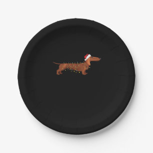 Dachshund Wiener Dog Christmas Light Essential T-S Paper Plate