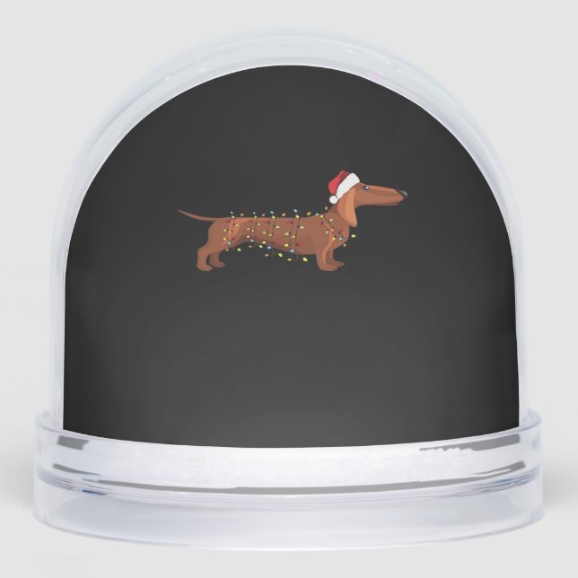 Dachshund Wiener Dog Christmas Light Essential T-S Snowglobe (Front)