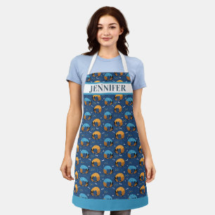 Dachshund Wiener Dog Custom Name Cute Pattern Apron