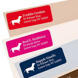 Dachshund Wiener Dog   Hot Pink Address Labels