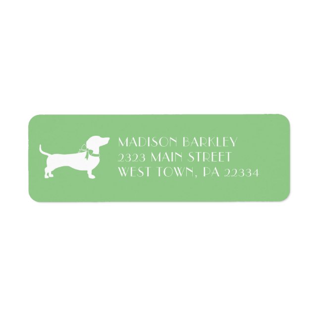 Dachshund Wiener Dog Puppy Label (Front)