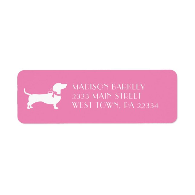 Dachshund Wiener Dog Puppy Label (Front)