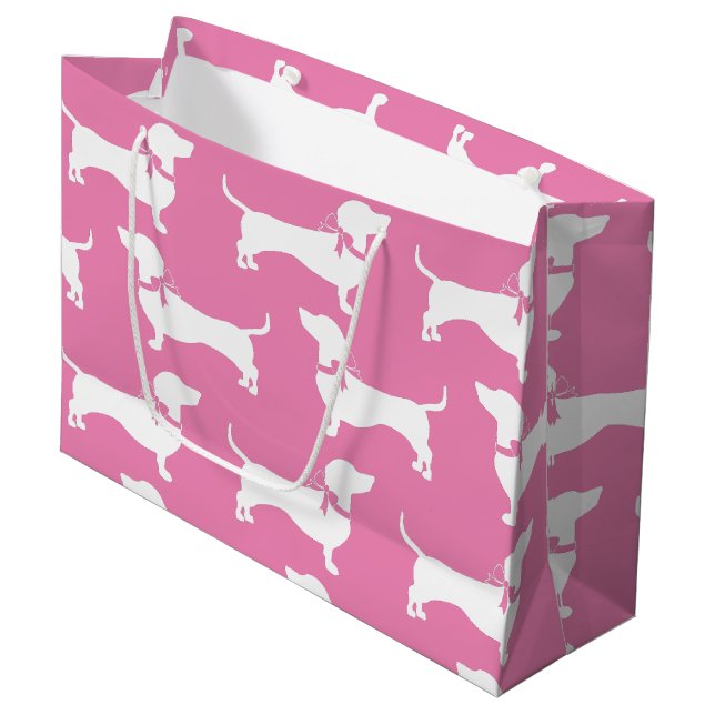 Dachshund Wiener Dog Puppy Large Gift Bag (Front Angled)