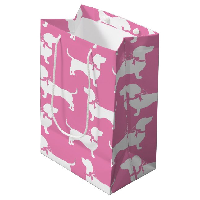 Dachshund Wiener Dog Puppy Medium Gift Bag (Front Angled)