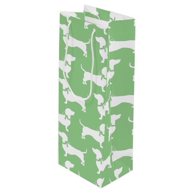 Dachshund Wiener Dog Puppy Wine Gift Bag (Front Angled)