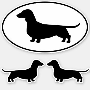 Dachshund Wiener Dog Silhouettes Vinyl Sticker Set