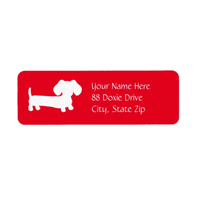 Dachshund Wiener Dog sur l'étiquette d'adresse de  (Devant)