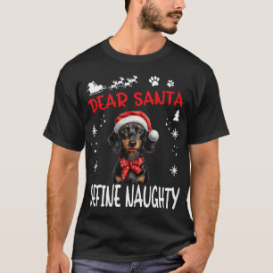 Dachshund Wiener Doxie dog Dog Christmas Dear Sant T-Shirt