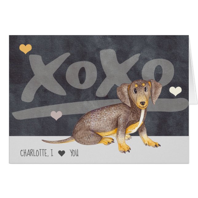 Dachshund Wiener Personalized Valentines Day (Front Horizontal)