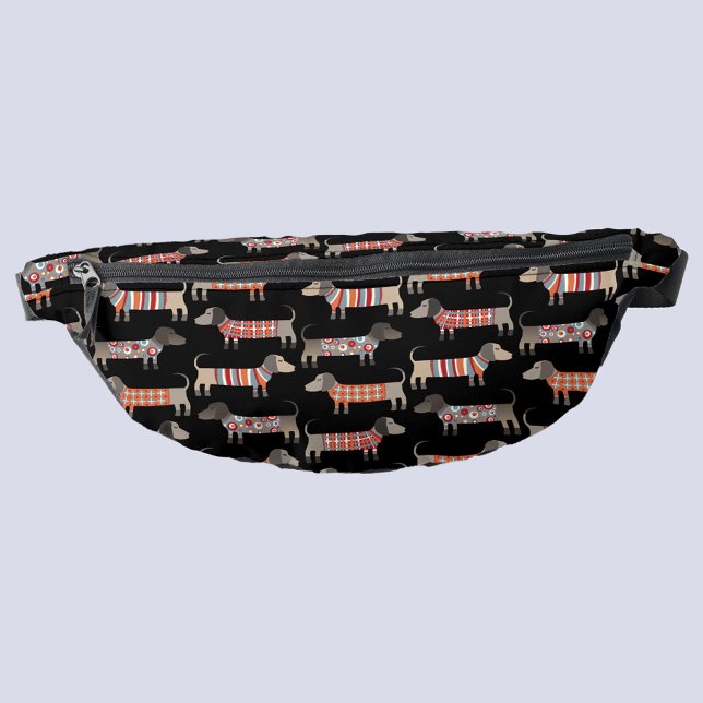 Dachshund Wiener Sausage Dog Fanny Pack (Dachshund Wiener Sausage Dog fun pattern fanny pack)