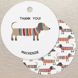 Dachshund Wiener Sausage Dog Personalized Favour Tags