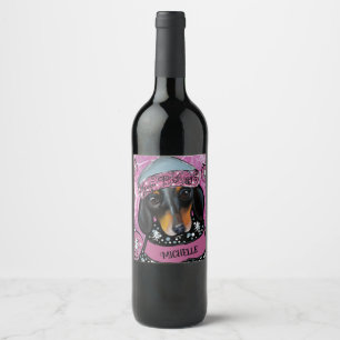 DACHSHUND WINE LABEL