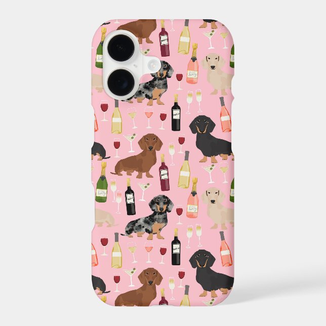 Dachshund wine pattern pink (Back)