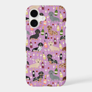 Dachshund wine purple pattern