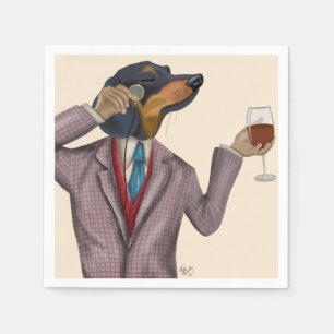 Dachshund Wine Snob Napkin