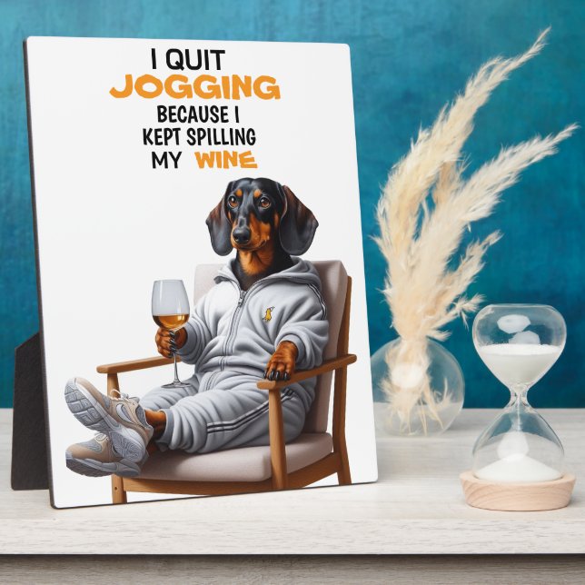 Dachshund Wine Tabletop Plaque with Easel (Côté)