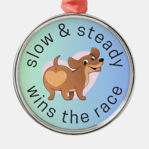 Dachshund Wins The Race Metal Ornament