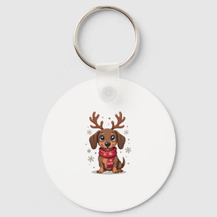 Dachshund Winter Joy Keychain