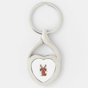 Dachshund Winter Joy Keychain