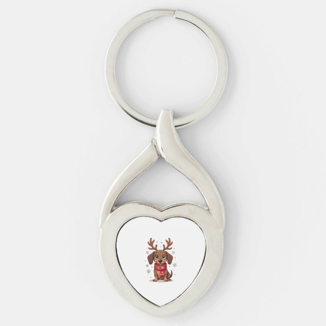Dachshund Winter Joy Keychain (Front)