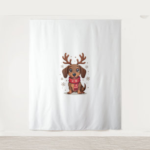 Dachshund Winter Joy Tapestry