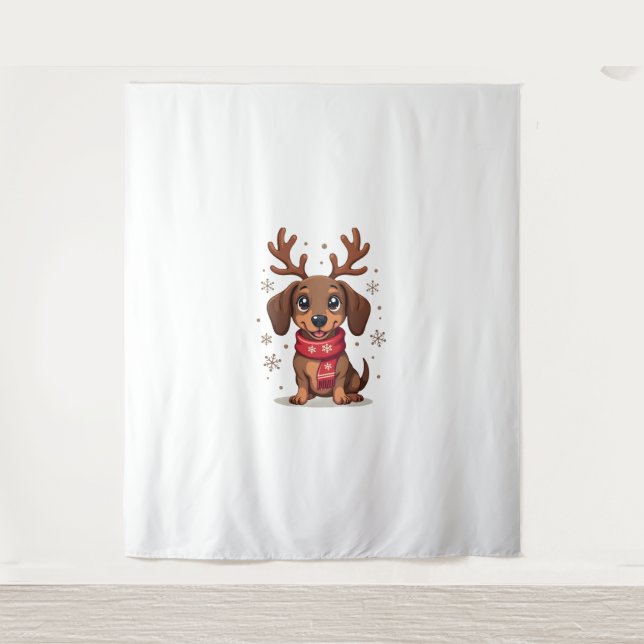 Dachshund Winter Joy Tapestry (Front)