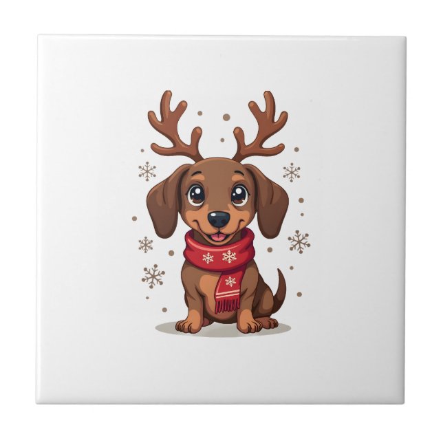 Dachshund Winter Joy Tile (Front)