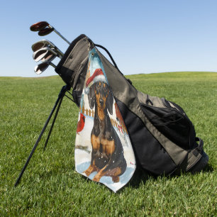 Dachshund Winter Wonderland Christmas Joy Golf Towel