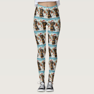 Dachshund Winter Wonderland Christmas Joy Leggings