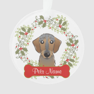 Dachshund (Wire Hair) Customizable Ornament